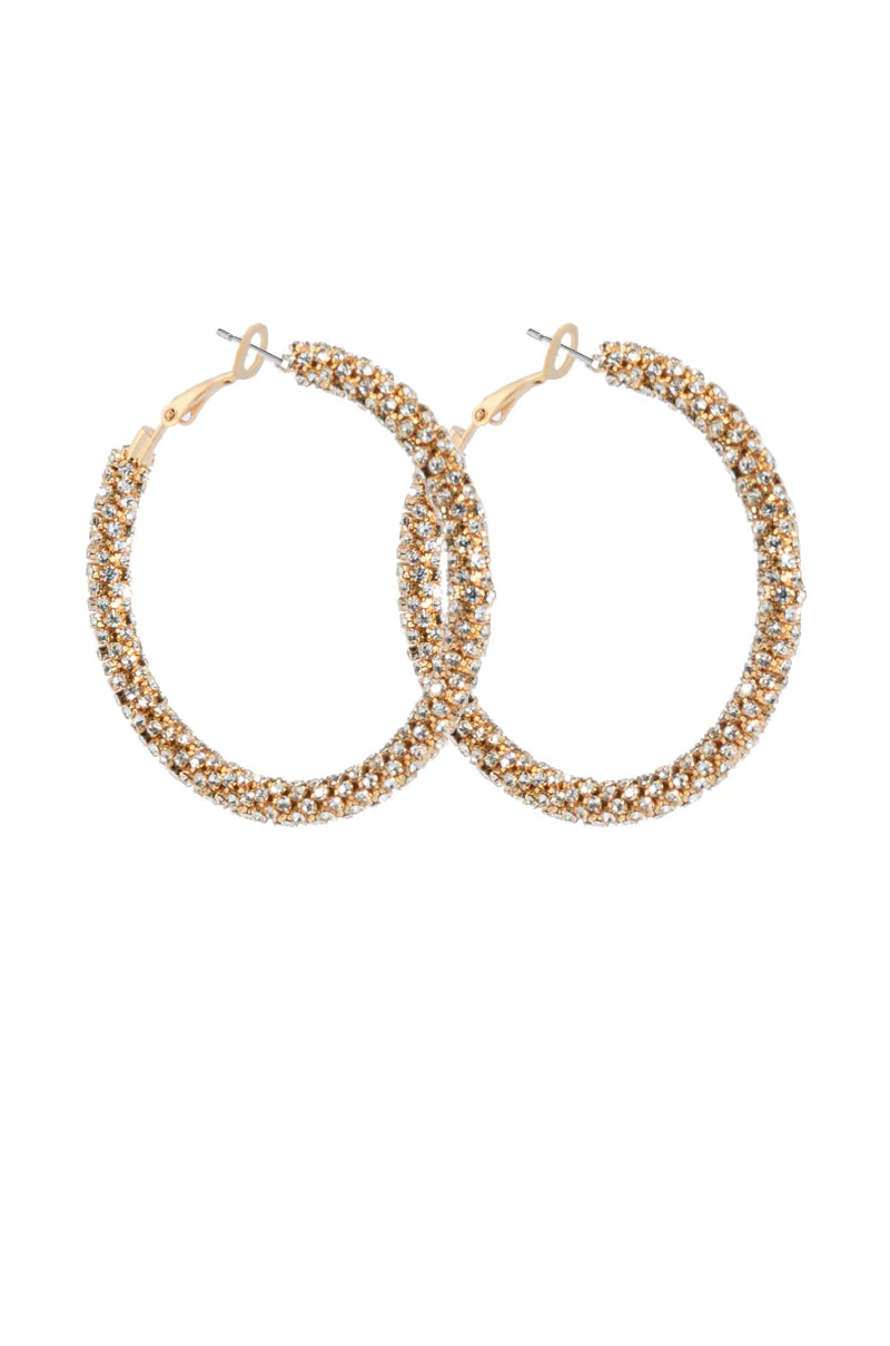 50MM BLING HOOP IN GOLD - Image 3