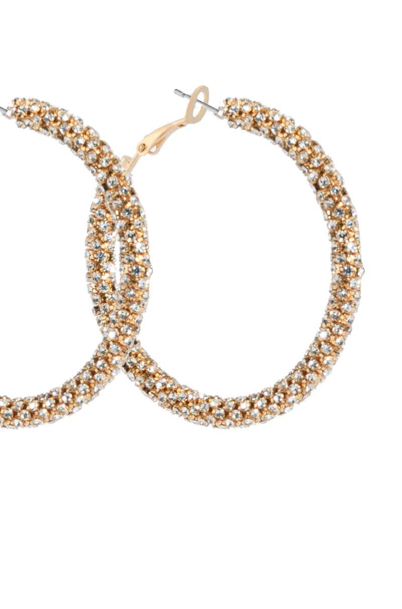 50MM BLING HOOP IN GOLD - Image 4