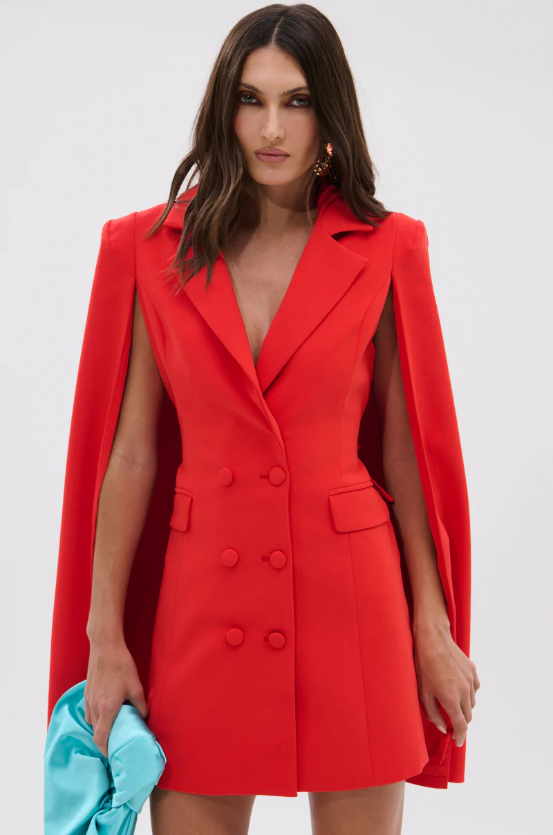 A LA MODE MINI BLAZER DRESS IN RED - Image 6