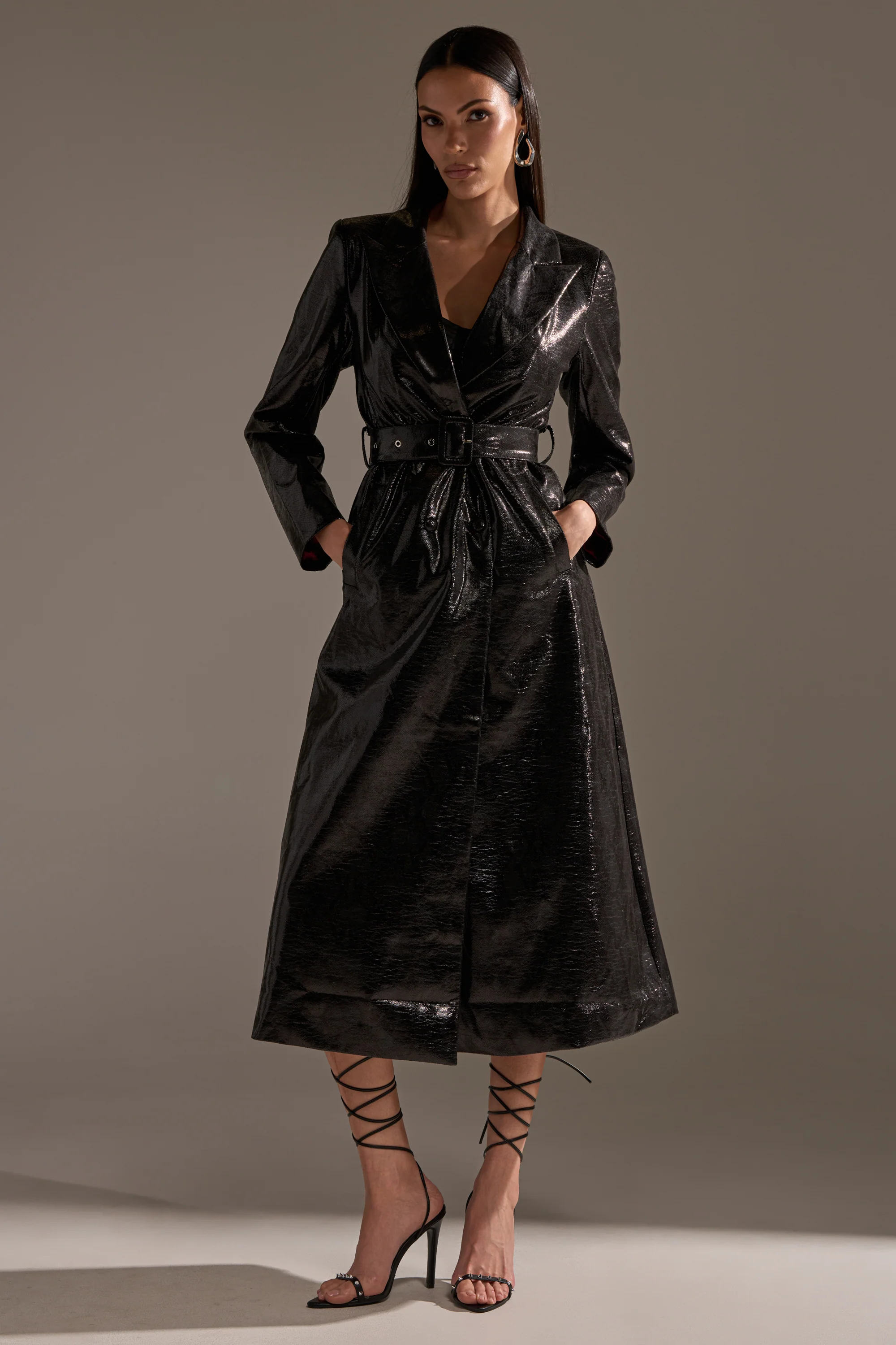 ACQUIRED TASTE FAUX LEATHER TRENCH - Image 8