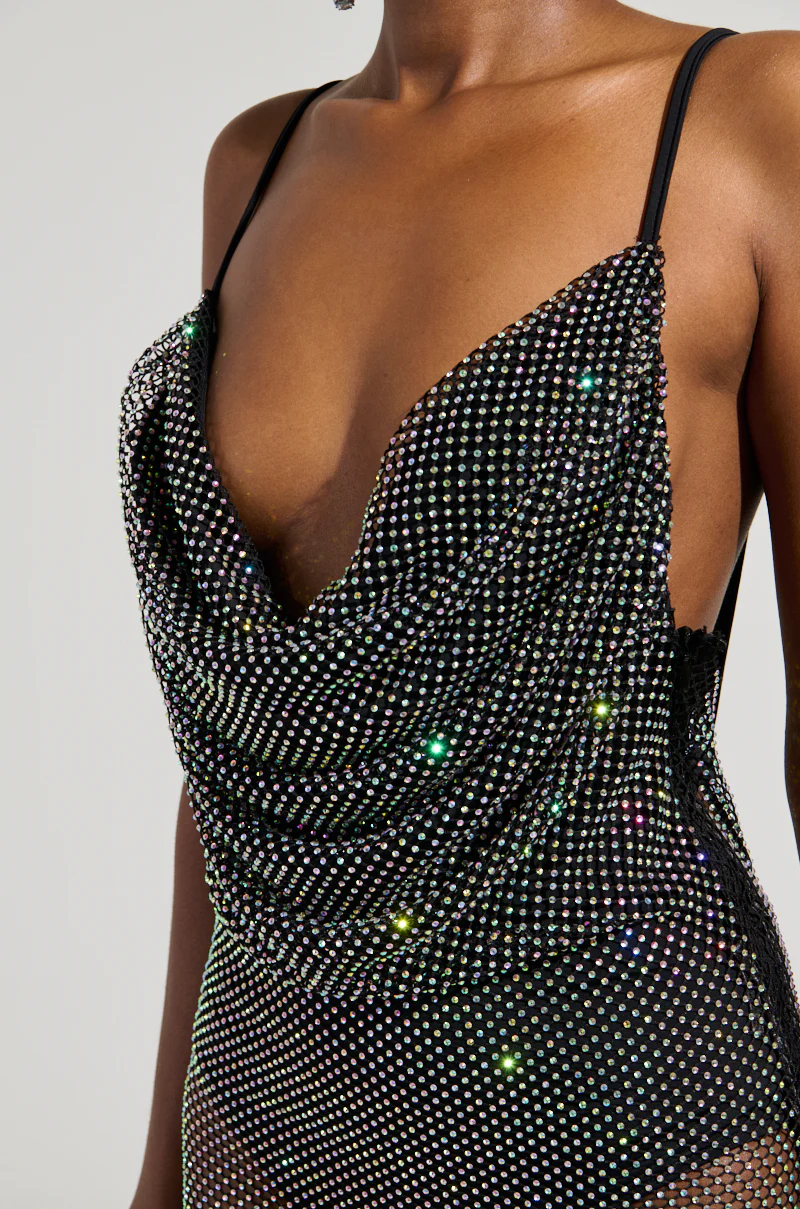 ACTIN BRAND NEW RHINESTONE MESH MAXI DRESS - Image 8