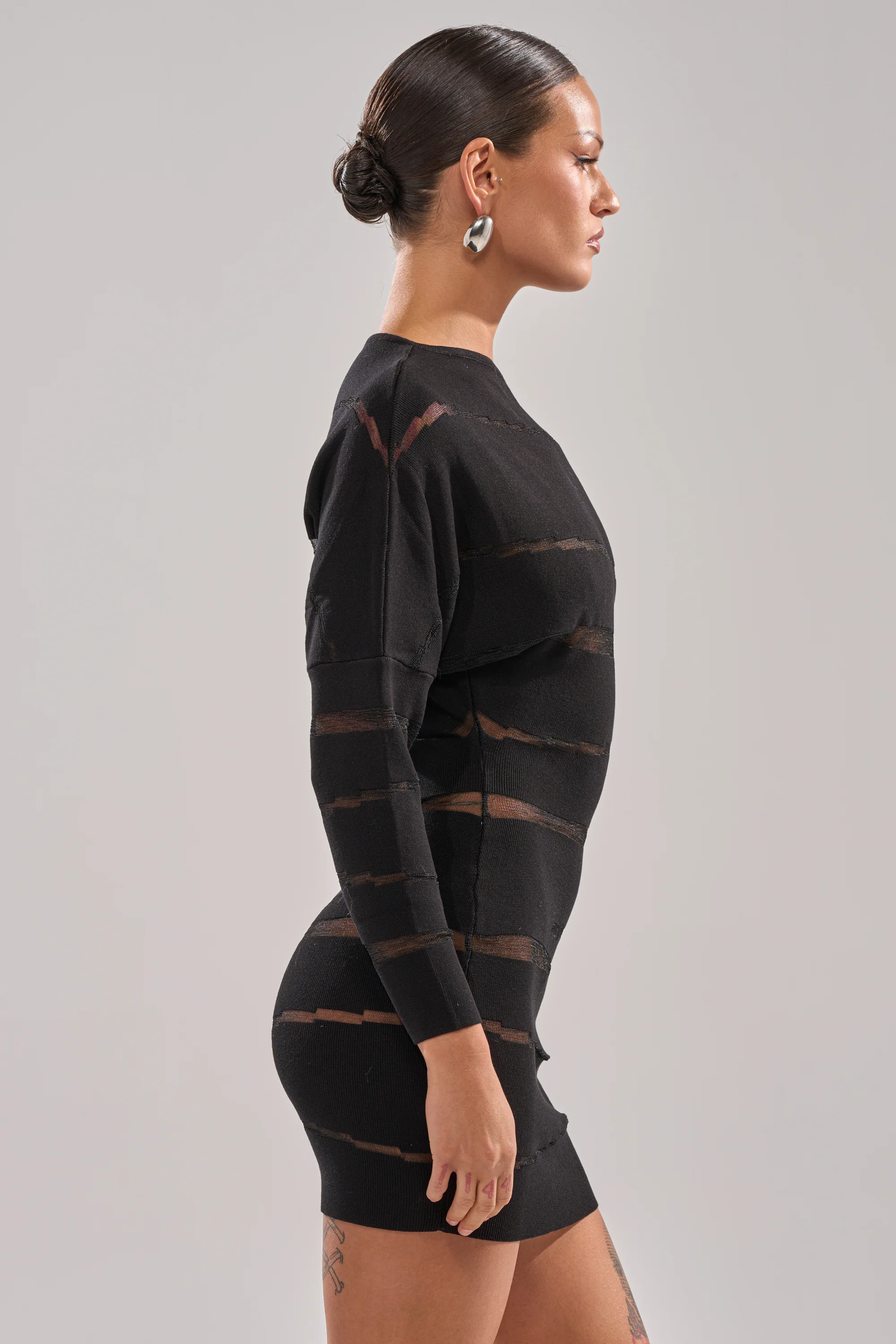 AFTER DARK STRIPED MINI DRESS - Image 5