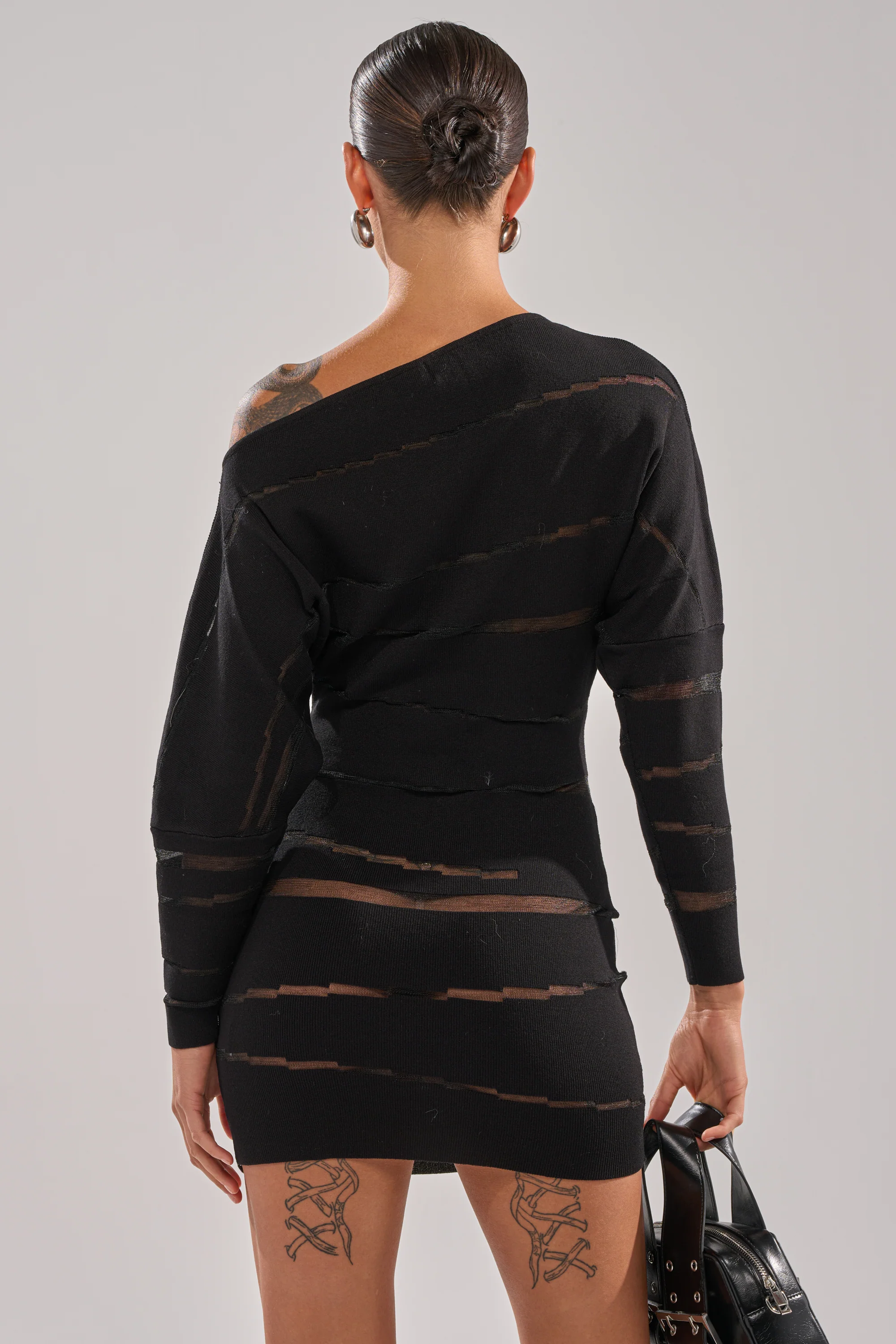 AFTER DARK STRIPED MINI DRESS - Image 6