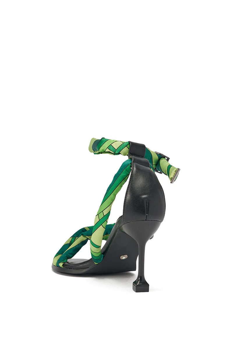 AKIRA GOLD ABSTRACT PRINT PU STILETTO SANDAL - Image 8