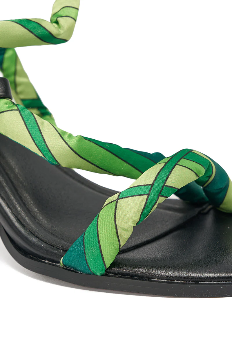 AKIRA GOLD ABSTRACT PRINT PU STILETTO SANDAL - Image 9