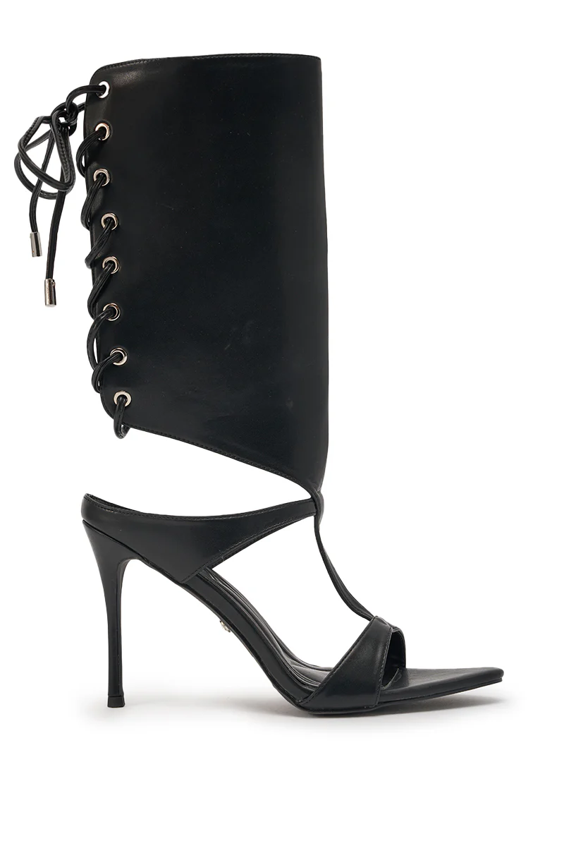 AKIRA GOLD BODHI BLACK SEXY GLADIATOR SANDAL - Image 4