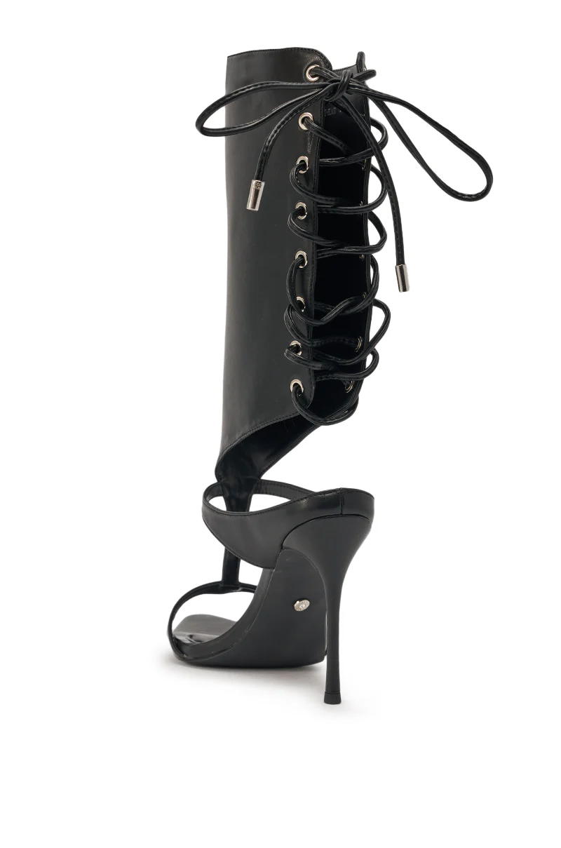 AKIRA GOLD BODHI BLACK SEXY GLADIATOR SANDAL - Image 6