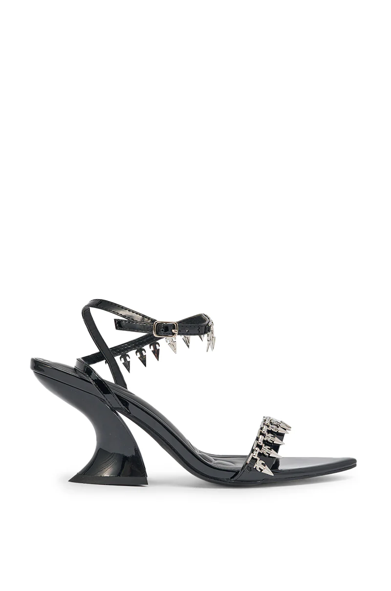 AKIRA GOLD DEMISE SILVER HARDWARE EMBELLISHED CHUNKY STRAPPY SANDAL - Image 7