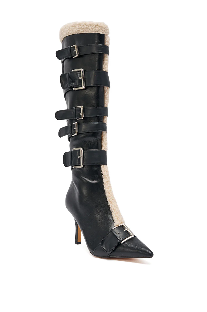 AKIRA GOLD FIERO BLACK PU AND SHERPA BUCKLE - Image 5