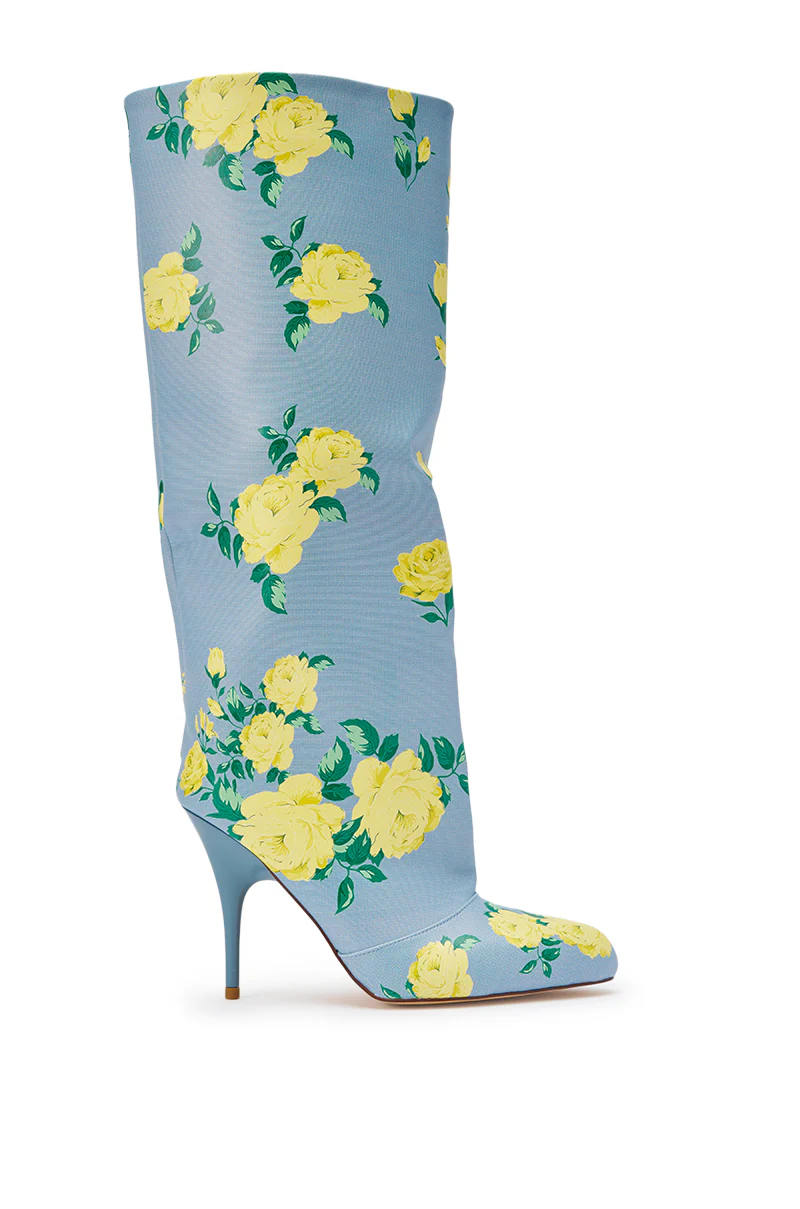 AKIRA GOLD GARLAND BLUE FLORAL BOOT - Image 6
