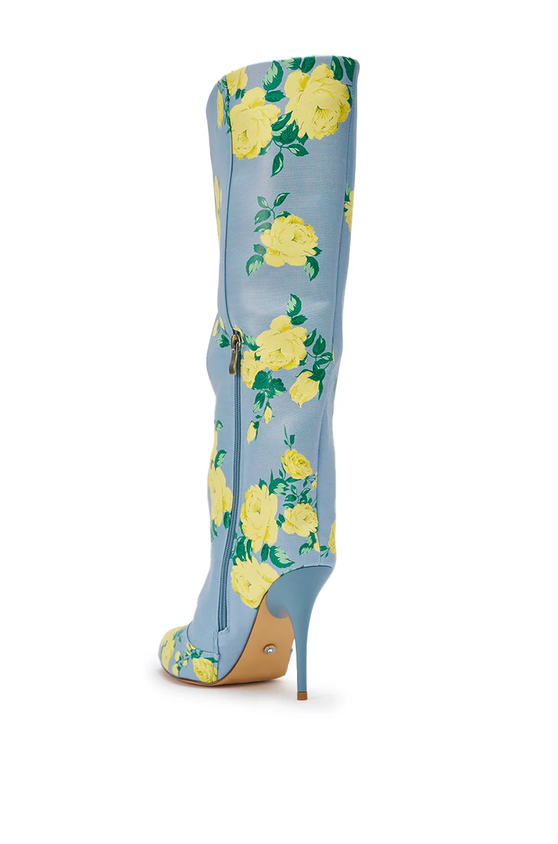 AKIRA GOLD GARLAND BLUE FLORAL BOOT - Image 8