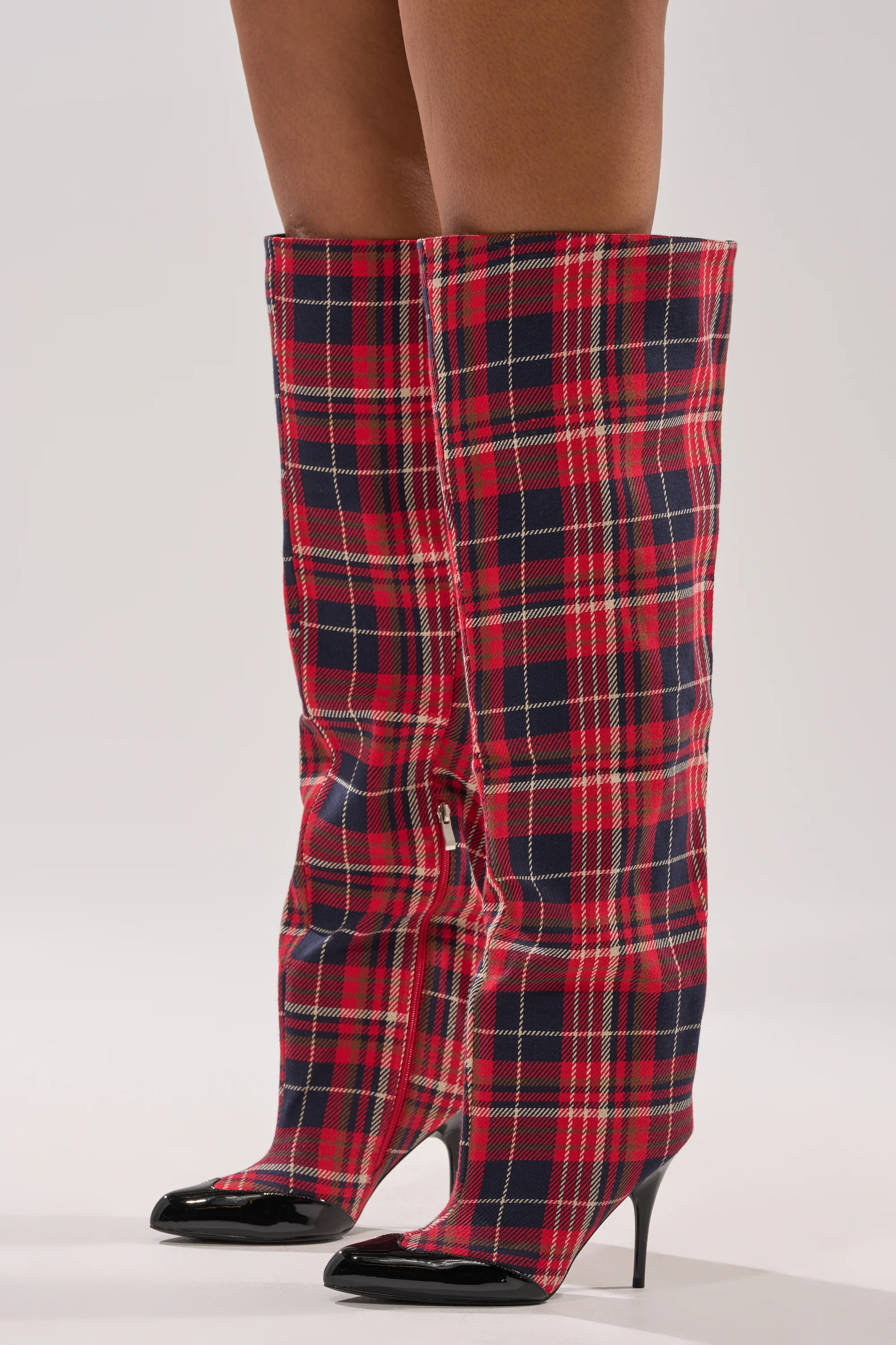 AKIRA GOLD LOCHANA MULTI PLAID FLANNEL SEXY BOOT - Image 3