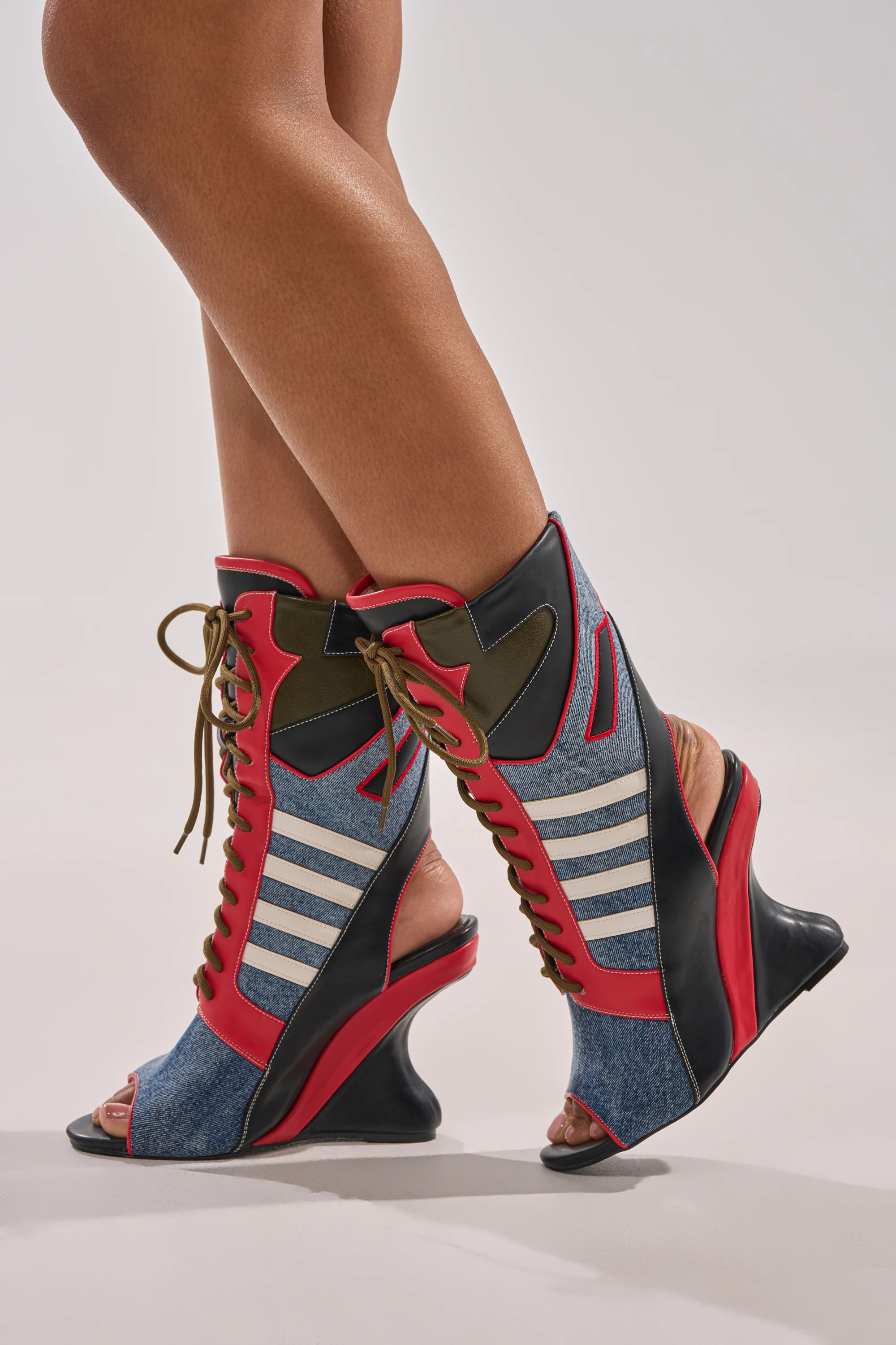AKIRA GOLD MAYWEATHER MULTI SPORTY LOOK WEDGE BOOTIE - Image 5