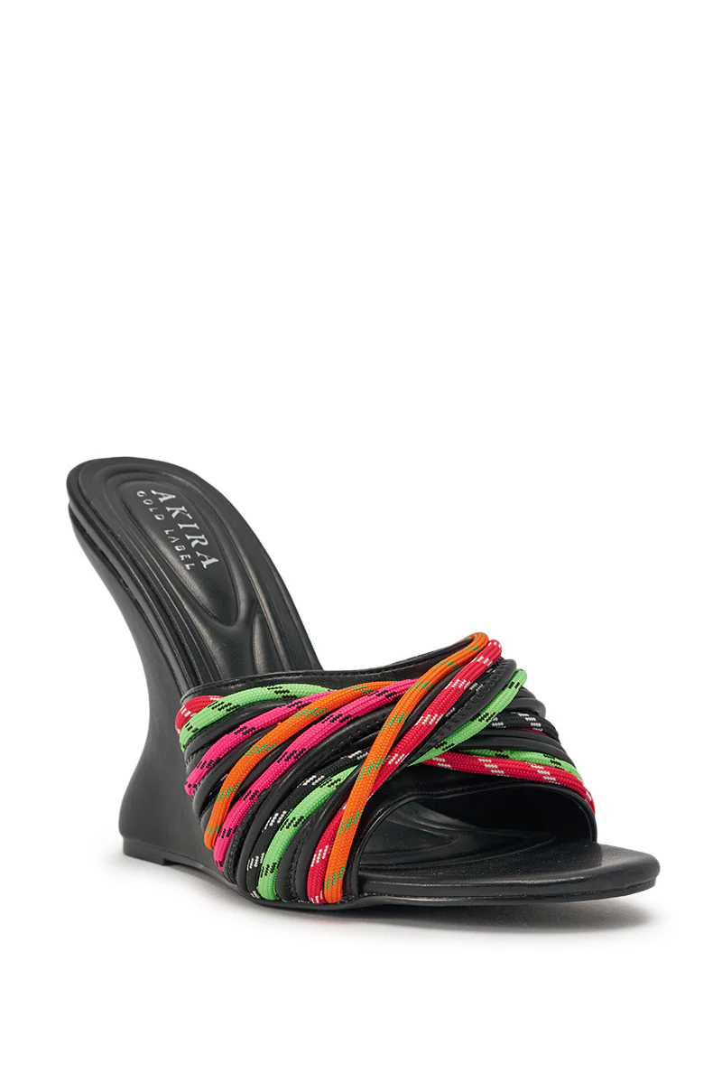 AKIRA GOLD NOWITZKI MULTI WEDGE AND SHOE LACE SANDAL - Image 5