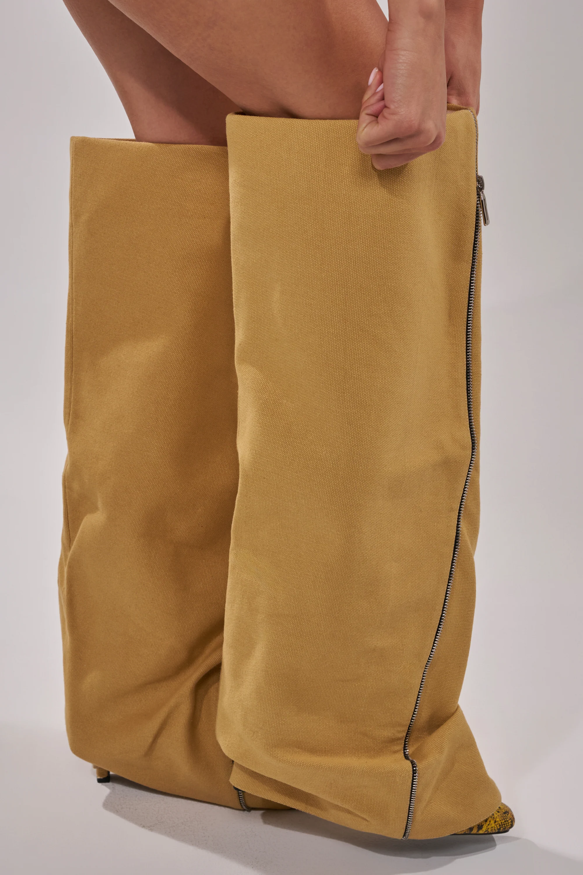 AKIRA GOLD RASHAWN KHAKI AND SNAKE BOOT - Image 3