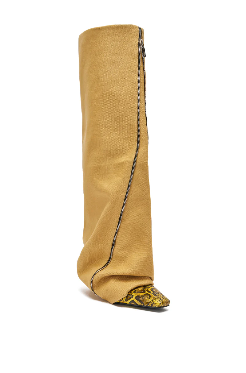 AKIRA GOLD RASHAWN KHAKI AND SNAKE BOOT - Image 5