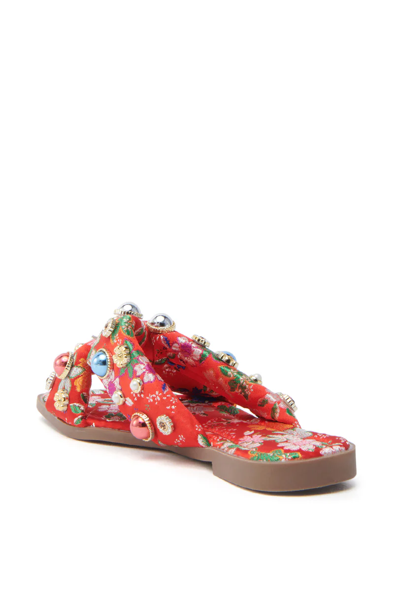 AKIRA RAMSEY RED FLAT SANDAL - Image 5