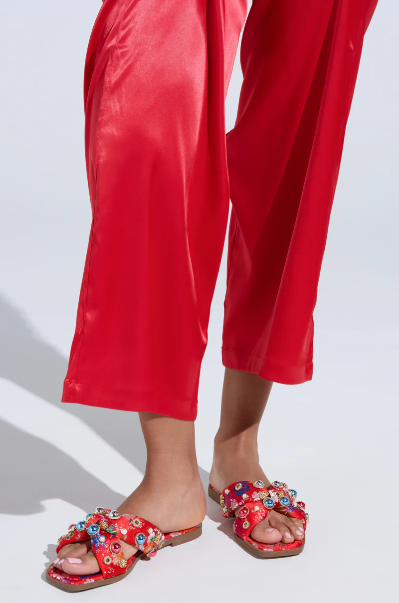 AKIRA RAMSEY RED FLAT SANDAL - Image 7