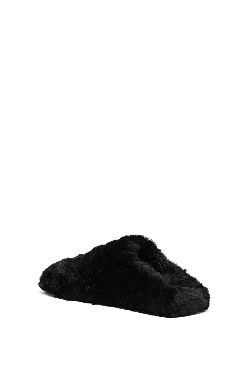 AKIRA RHYS BLACK FUZZY FLAT - Image 7