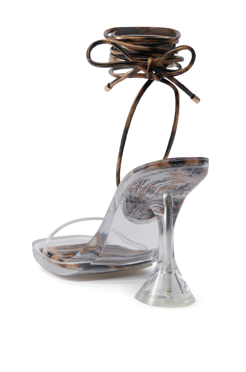 AKIRA TINKER LEOPARD LACE UP CHUNKY SANDAL - Image 6