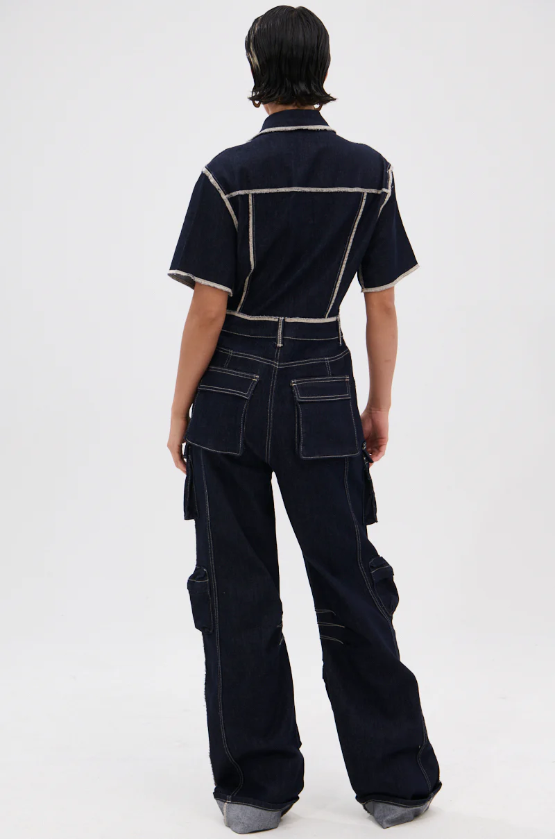 ALEXANDRA DENIM CARGO JUMPSUIT - Image 4