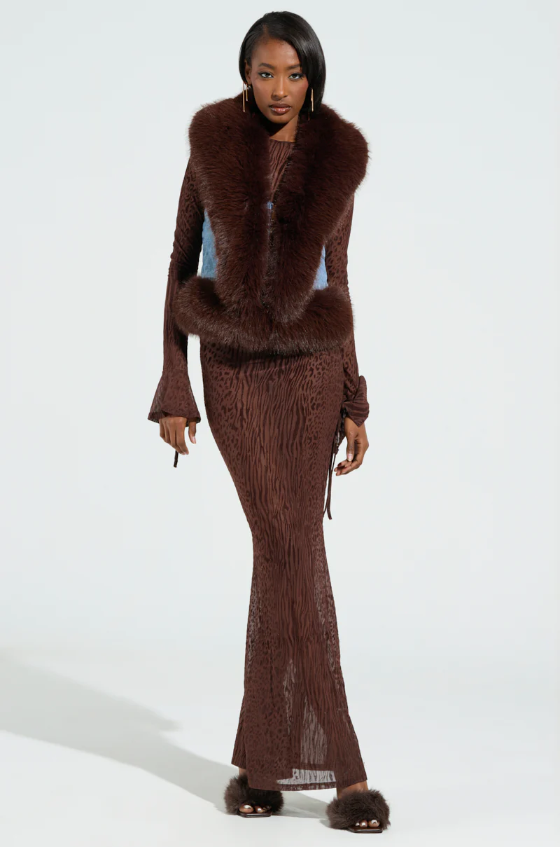 ALICIA FUR TRIM DENIM VEST - Image 7