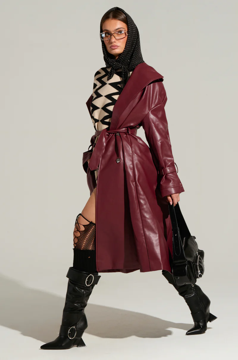 ALINNA FAUX LEATHER TRENCH - Image 4