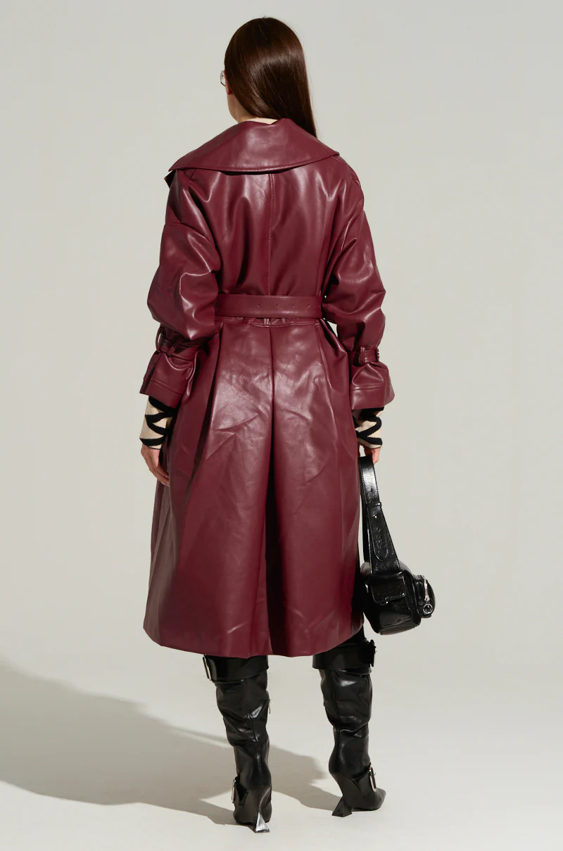 ALINNA FAUX LEATHER TRENCH - Image 8