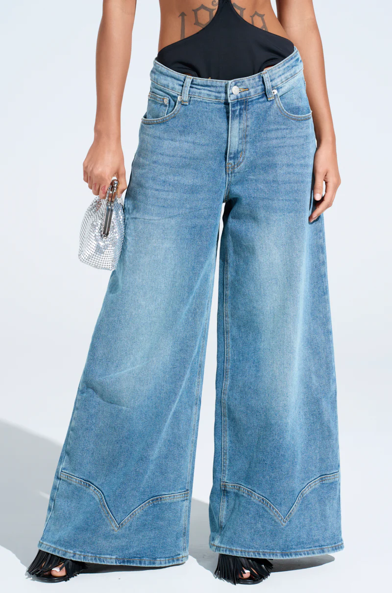 ALIVE AND WELL DENIM PANT WITH LACE UP AT HEM - Image 2