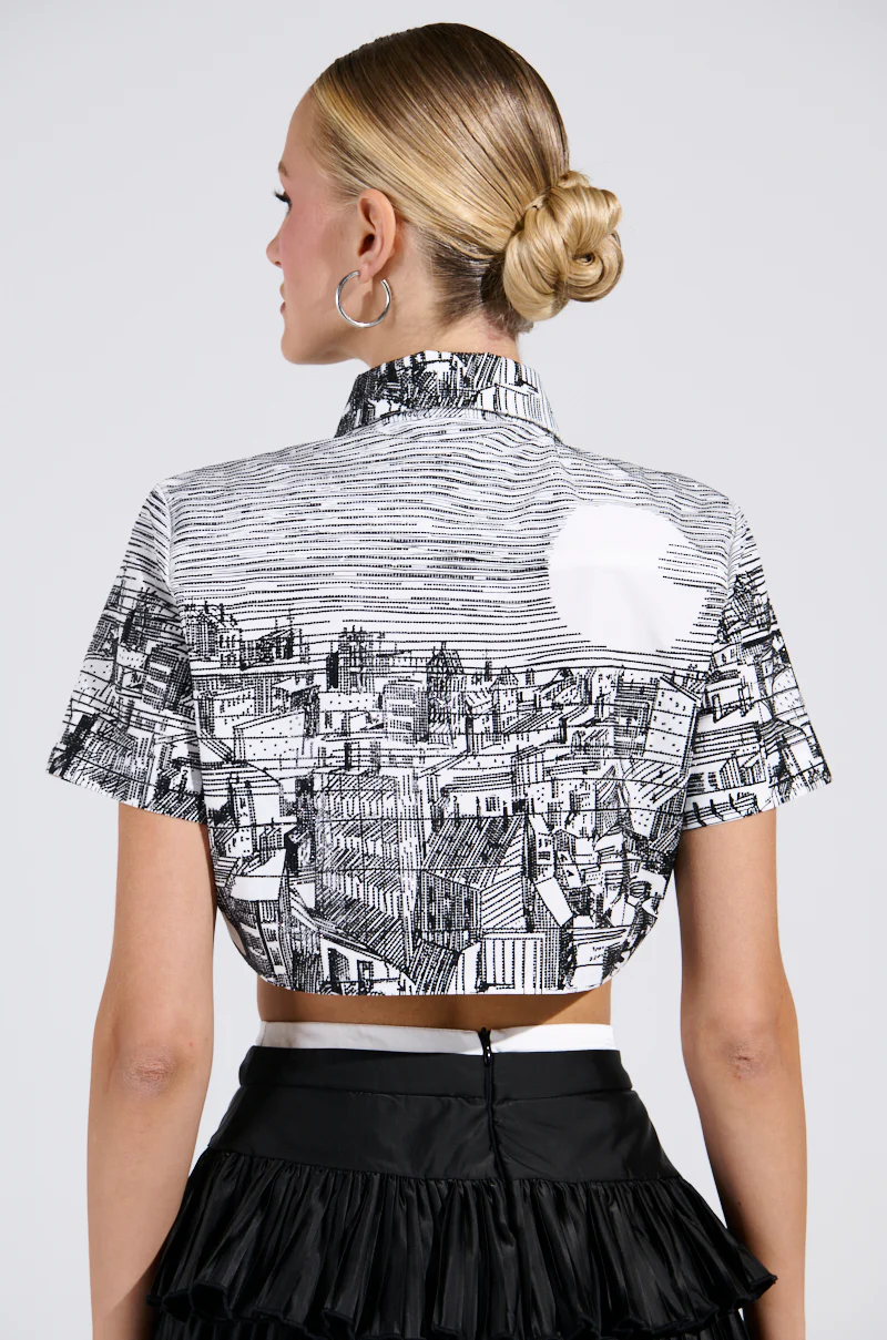 ALL AROUND THE WORLD BUTTON DOWN TOP - Image 4