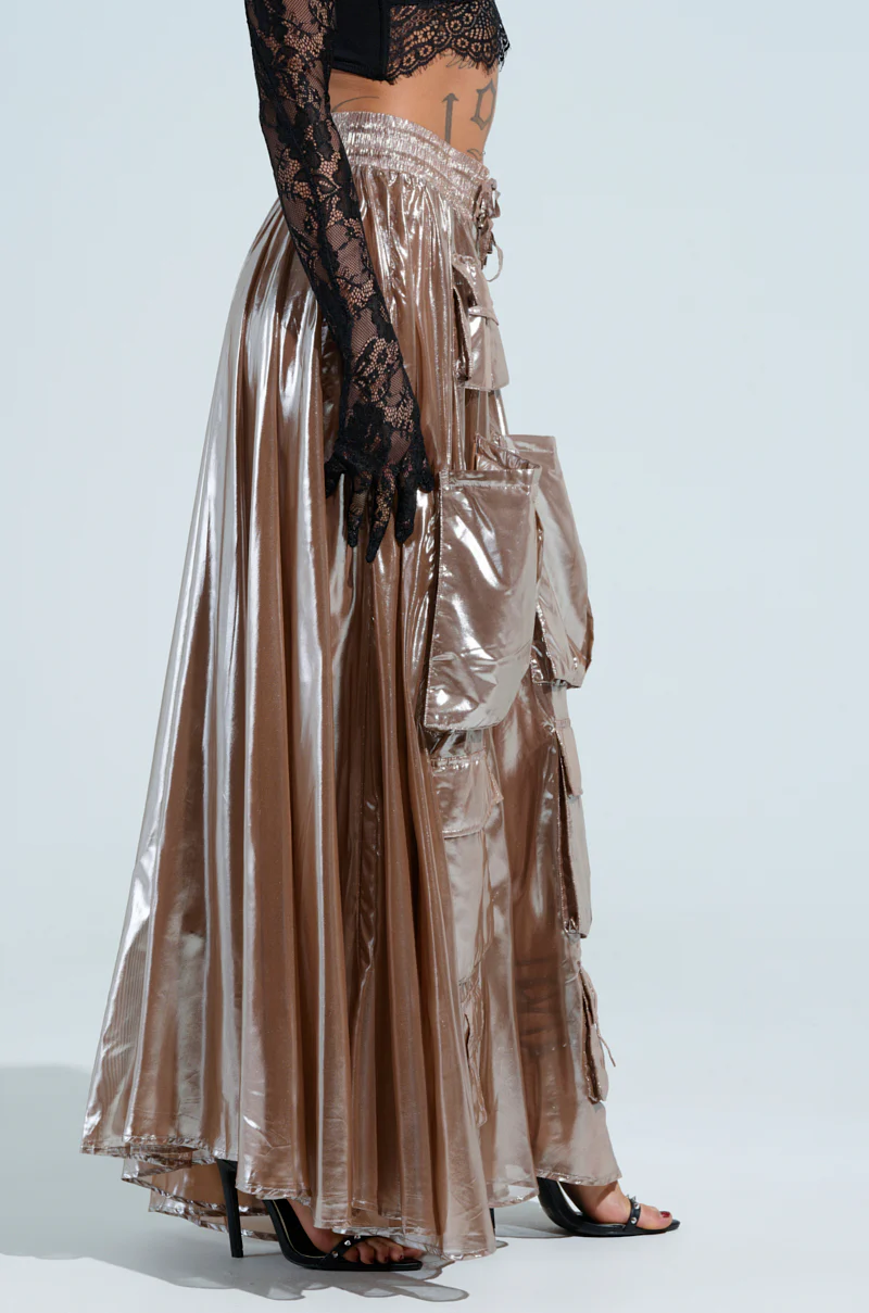 ALL I NEED METALLIC MAXI CARGO SKIRT - Image 3