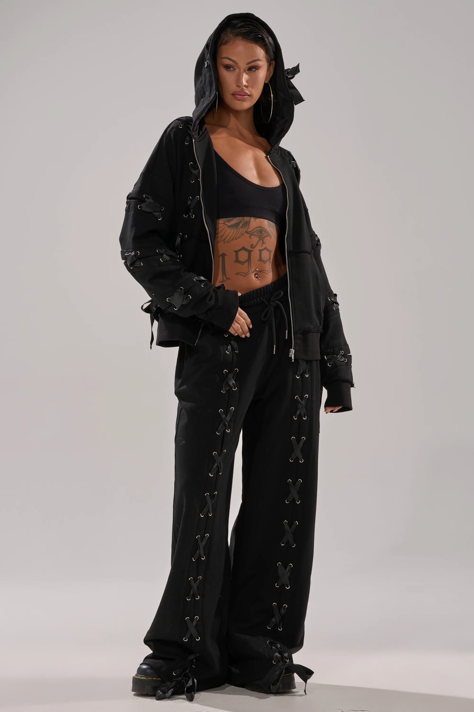 ALL LACED UP STRAIGHT-LEG SWEATPANTS - Image 2