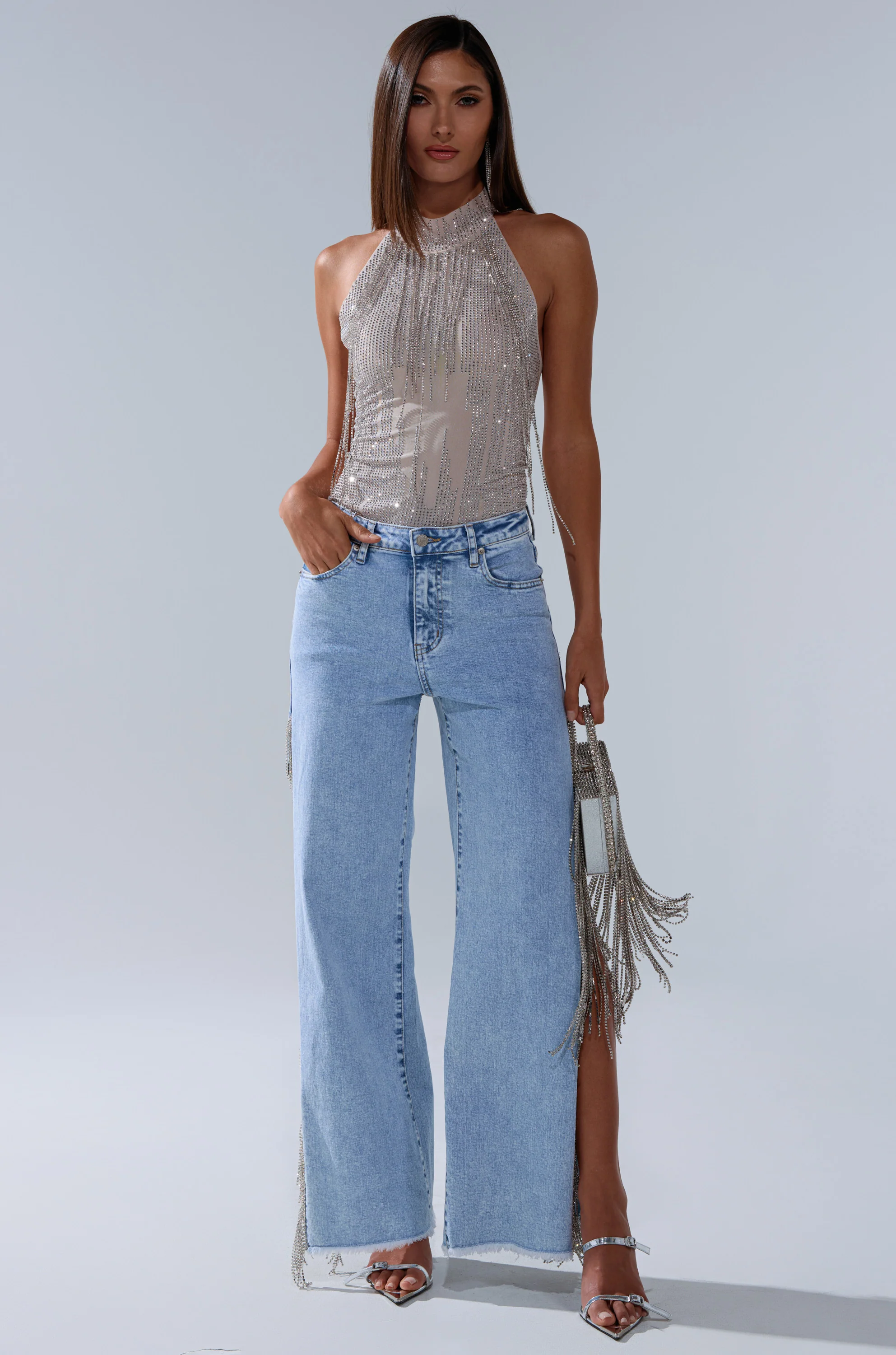 ALL SEASON RHINESTONE MOCK NECK TOP - Image 6