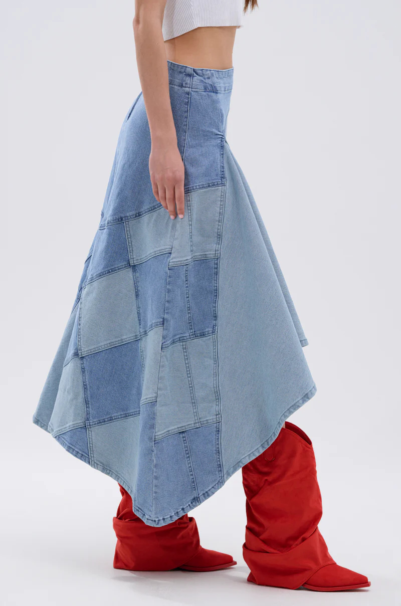 ALL WE NEED IS LOVE DENIM MIDI SKIRT - Image 4