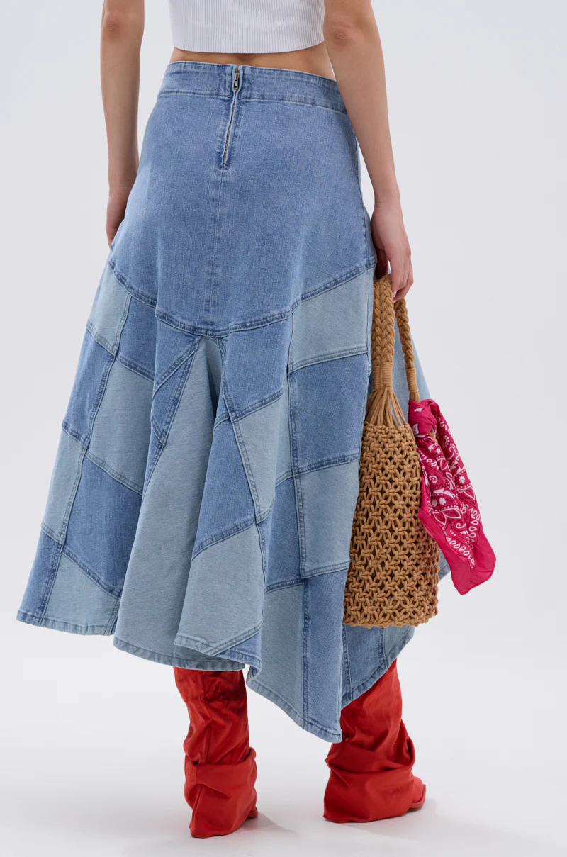 ALL WE NEED IS LOVE DENIM MIDI SKIRT - Image 5