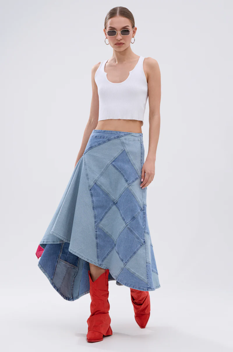 ALL WE NEED IS LOVE DENIM MIDI SKIRT - Image 6