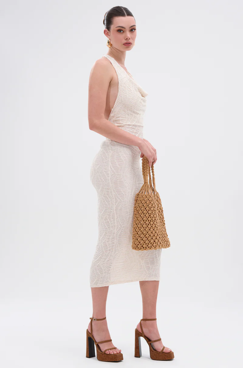 ALWAYS BEST DRESSED MIDI DRESS IN IVORY - Image 4
