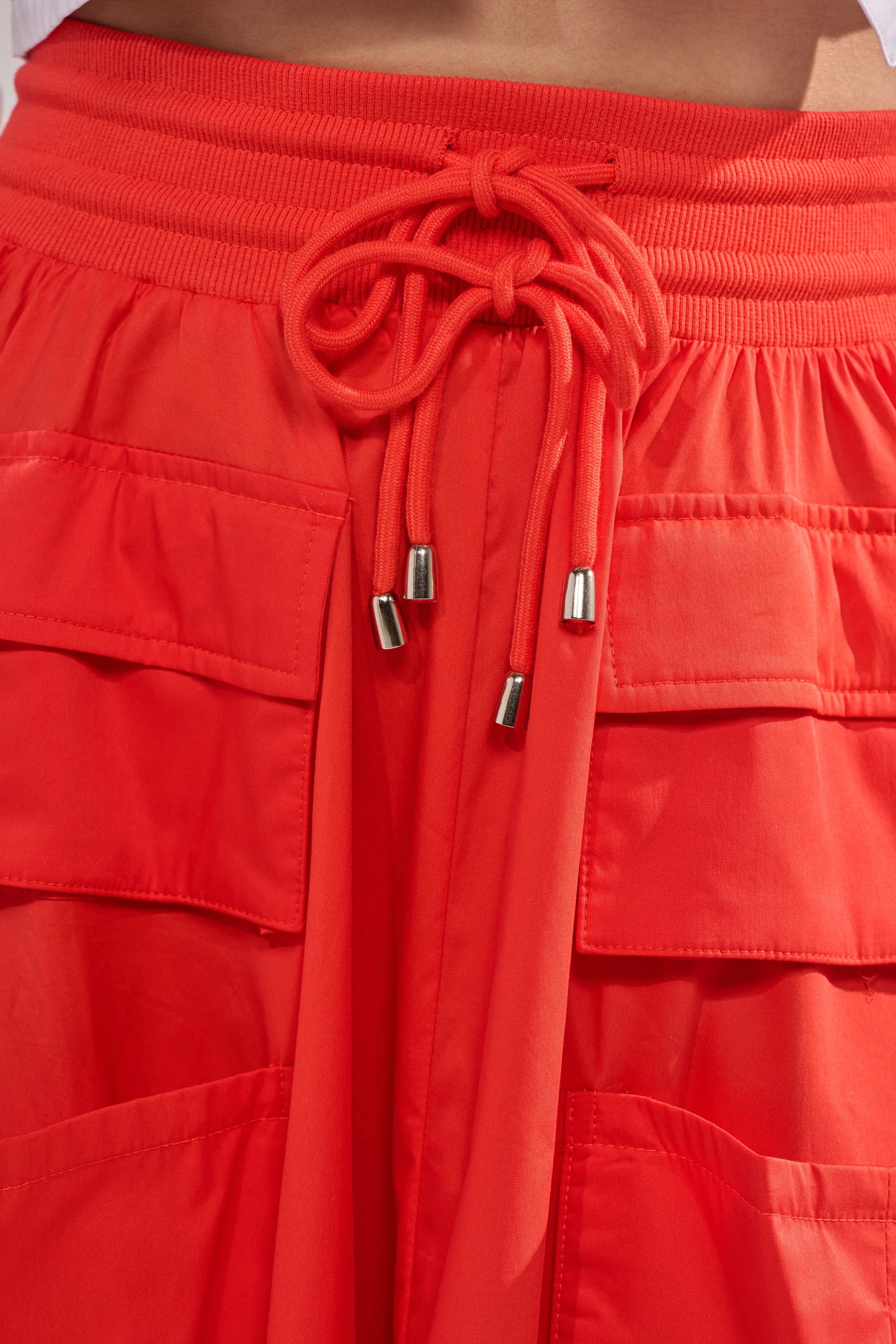 AMELIA CARGO POCKET MAXI SKIRT IN RED - Image 7