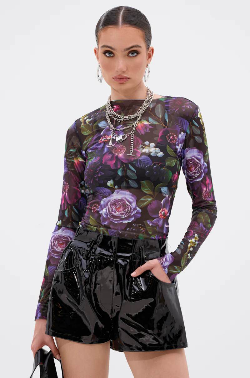 ANOTHER ROSE LONG SLEEVE MESH TOP - Image 2