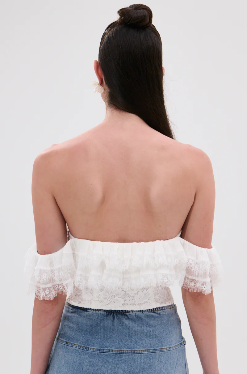 ARIELLE LACE BODYSUIT IN WHITE - Image 4
