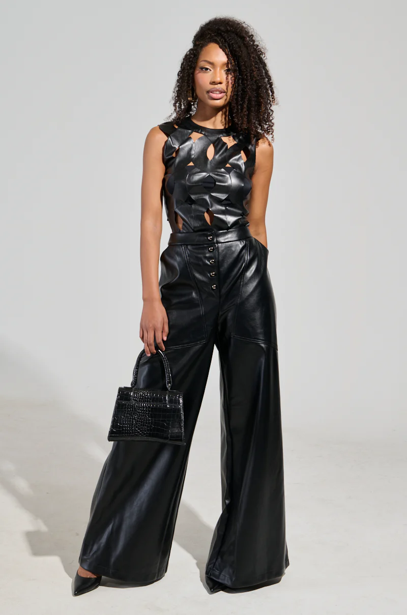 ASHLYN FAUX LEATHER PANT IN BLACK - Image 5