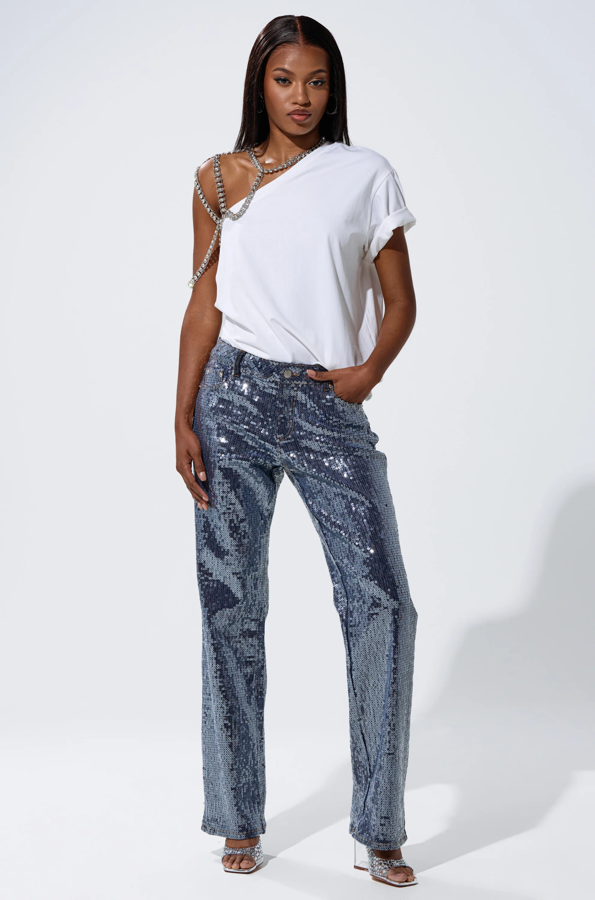 ASHTON SEQUIN DENIM PANT - Image 8