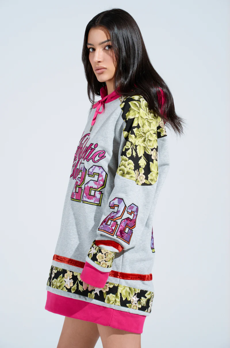 ATHLETIC BROCADE SWEATSHIRT DRESS - Image 3