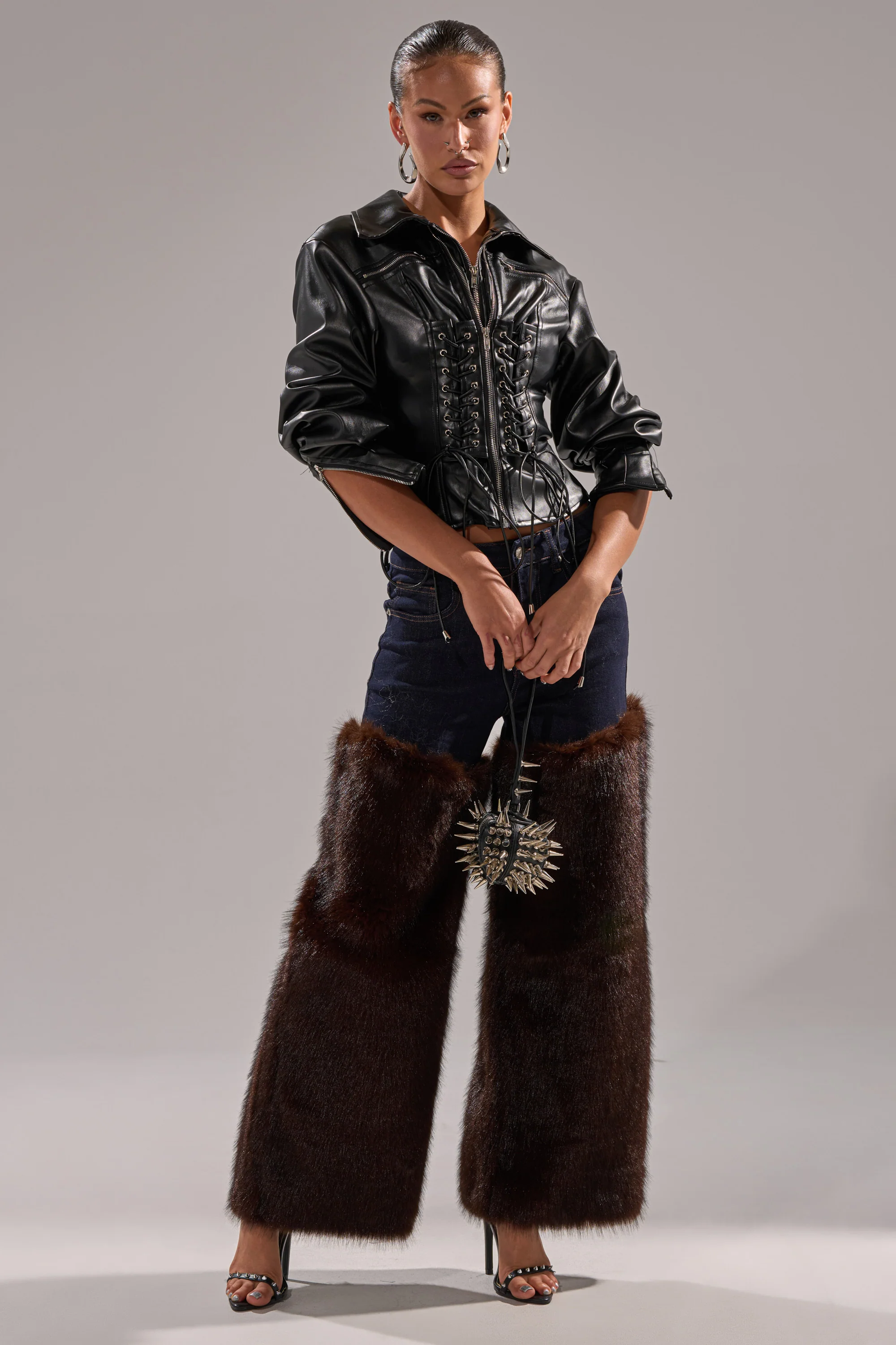 AUDREY FAUX LEATHER BLOUSE - Image 9