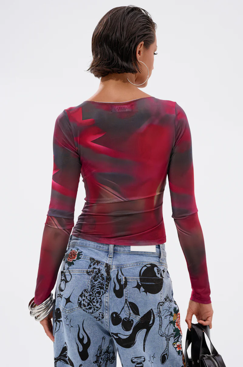 AURA LONG SLEEVE MESH TOP - Image 4