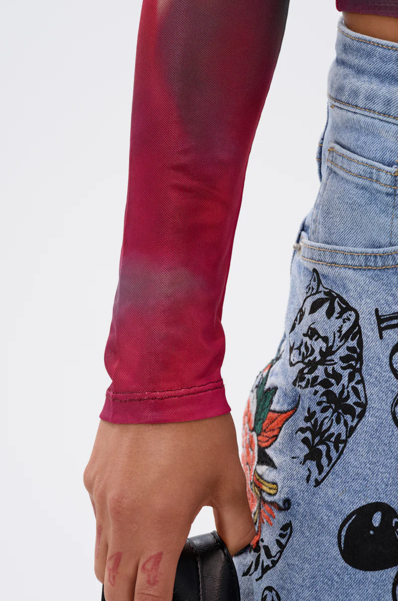 AURA LONG SLEEVE MESH TOP - Image 7