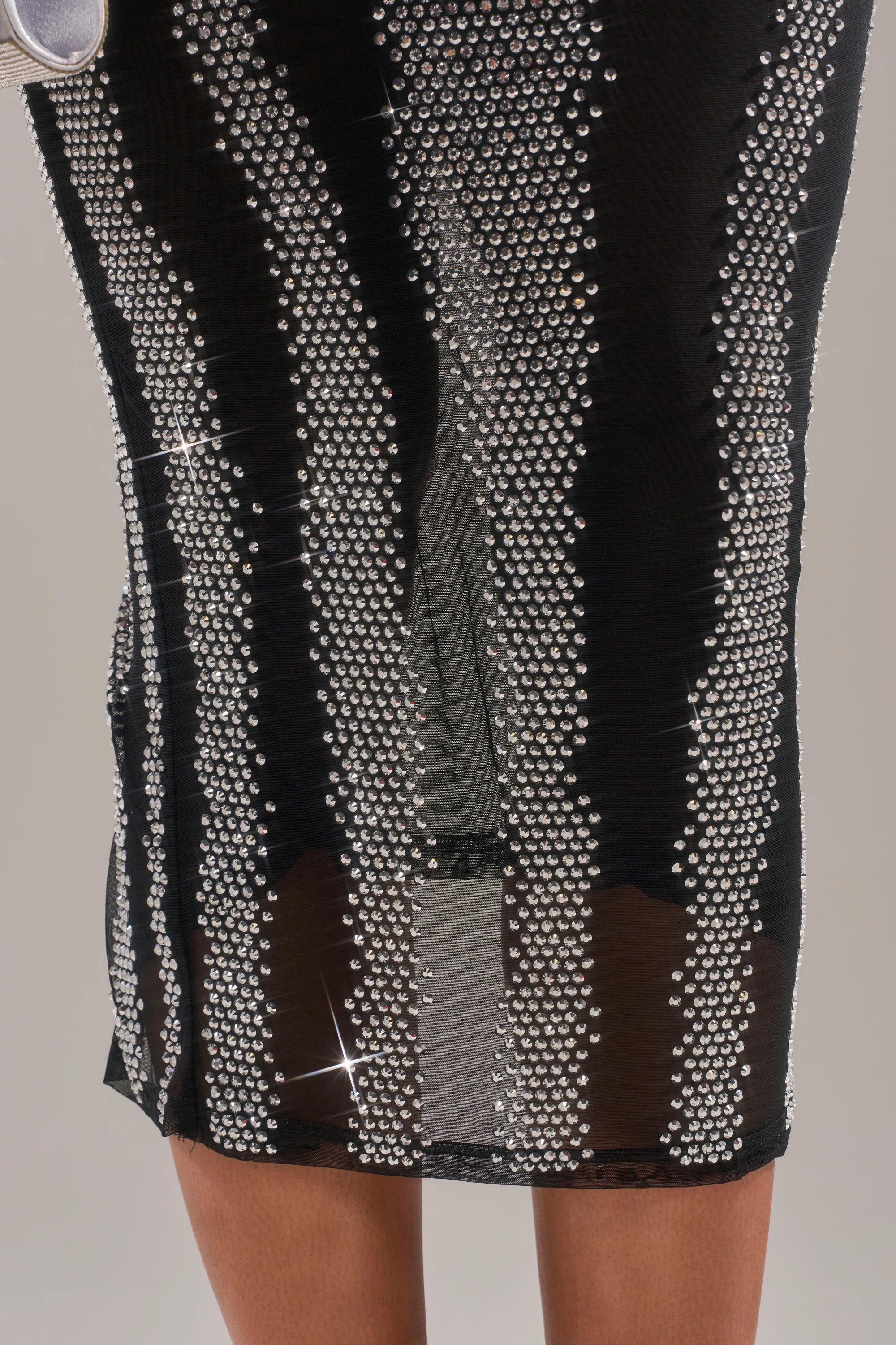 AURA RHINESTONE MESH PRINTED MIDI DRESS - Image 8