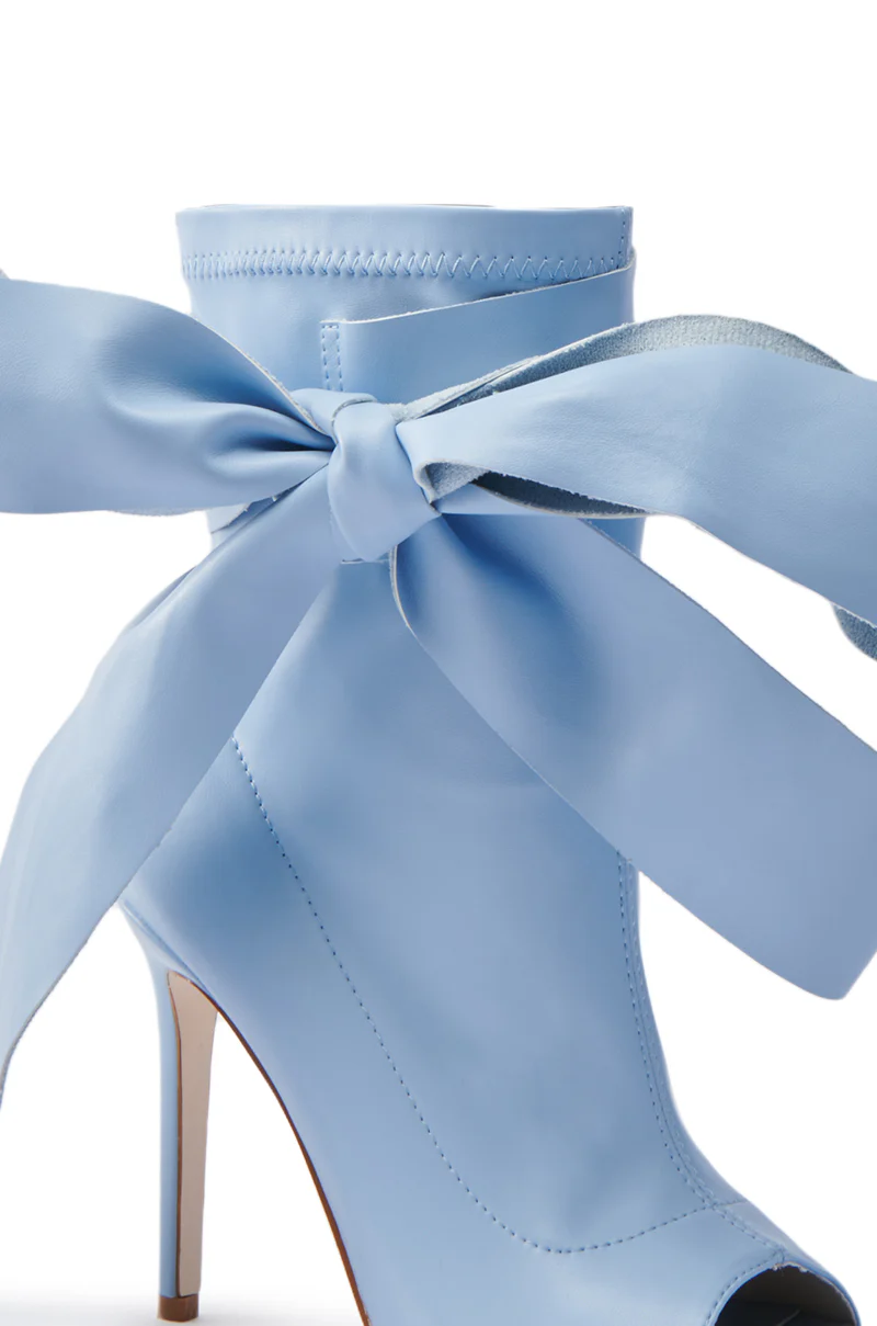 AZALEA WANG KLARICE BLUE OPEN TOE BOOTIE - Image 6
