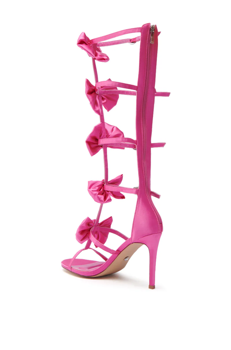 AZALEA WANG AERIN FUCHSIA GLADIATOR BOW SANDAL STILETTO - Image 5