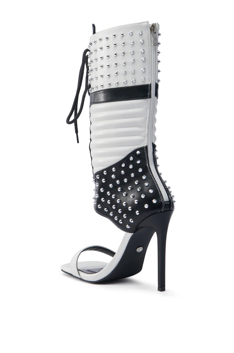 AZALEA WANG ALBERTO WHITE AND BLACK GLADIATOR SPORTY BOOT - Image 5